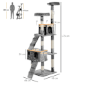 Miniatyrbillede 4 af 10: Kradsestolpe Xxl Cat Cave Ladder Klatretræ Multi-Level Grå 50X50X170Cm