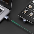 Pikkukuva 5 / 7: Kulmikas USB - USB-C-kaapeli QC AFC FCP -pelaajille 1 m - harmaa