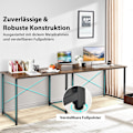 Miniatyrbild 4 av 5: L-format datorbord med bildskärmsställ Vändbart hörnskrivbord Rustik brun