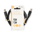 Pikkukuva 3 / 3: USB kaapeli | USB 2.0 | USB-A Uros | USB-B Uros | 10 W | 480 Mbps | Niklattu | 1.00 m | Pyöreä | PVC | Musta | Label