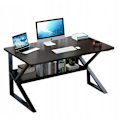 Miniatyrbillede 1 af 5: Computerbord, kontorbord med hylde100x60 cm sort