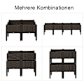 Miniatyrbillede 7 af 10: Højbed 4-Delt Plantekasse Med Drænhuller, Rattan Look, Diy, Brun, 40X40X44Cm