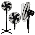 Miniatyrbillede 1 af 9: Stående gulvventilator 45W – 3 tilstande, 5 blade, sort