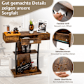 Miniatyrbillede 4 af 5: T-formet konsolbord til små rum 91 x 30 x 88 cm Rustik brun