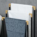 Pikkukuva 9 / 10: Pyyheteline 3 Baaria Teräksinen Bambu Kylpypyyhepidike Musta