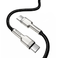 Miniatyrbillede 3 af 9: USB-C - USB-C kabel Cafule Metal Data Power Delivery 100W 1m - sort