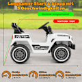 Miniatyrbillede 3 af 5: El-jeep til børn med dobbeltmotor &amp; Langsom start &amp; 4-fjedret affjedret ride-on bil hvid