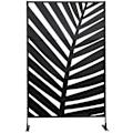 Pikkukuva 8 / 10: Balcony Privacy Screen -Tilanjakaja Banaanilehtikuviolla, 122X198Cm, Teräsmusta, Puutarhaan Ja Patiolle