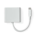 Miniatyrbillede 4 af 6: USB Multi-Port Adapter | USB 3.2 Gen 1 | USB-C™ Han | HDMI ™ -udgang / USB-A Hun / USB-C™ Hun | 5 Gbps | 0.10 m | Runde | Nikkelplateret | PVC | Hvid