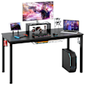 Miniatyrbillede 2 af 5: Spillebord 140 cm gaming skrivebord med skærmhylde 155 x 60 x 94 cm sort