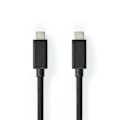 Miniatyrbillede 1 af 3: USB-kabel | USB 3.2 Gen 2x2 | USB-C™ Han | USB-C™ Han | 100 W | 4K@60Hz | 20 Gbps | Nikkelplateret | 1.00 m | Runde | PVC | Sort | Box