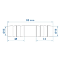 Miniatyrbillede 3 af 3: Vandslangetilslutning lige 19mm pr stk
