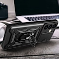 Miniatyrbillede 8 af 9: Etui med kameracover til Samsung Galaxy S24 Hybrid Armor Camshield sort