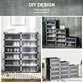 Miniatyrbillede 6 af 10: Skoskab med 12 rum, modulopbygget hylde til 12 par sko, DIY plug-in hylde, skoopbevaring til entre, sort, 49 x 37 x 108 cm