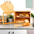 Miniatyrbillede 5 af 8: Bambusbrødspand med tang, to-plan, 40x20x31 cm