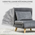 Miniatyrbillede 6 af 10: Sovestol klapstol med sengefunktion & puder, gæsteseng med justerbart ryglæn, fløjlslook, op til 125 kg, grå