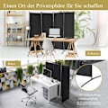 Miniatyrbillede 5 af 5: 4-delt foldbar skillevæg privatskærm til hjemmet, kontor 220 x 51 x 173 cm sort