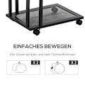 Miniatyrbillede 7 af 10: Sidebord C-Formet Rullevogn, Serveringsvogn, Sidebord, Træ + Metal, Sort + Valnød, 51X36X65 Cm