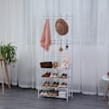 Miniatyrbillede 3 af 5: Herzberg Segmented Hallstand Tøjbøjle med 4 hylder Skostativ - 60x155cm