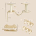 Miniatyrbild 4 av 10: Kattklätterväggsset, 3-delad kattmöbel med skrapstolpe, sittpinnar, stege, trappsteg, skrapbräda, för katter upp till 5 kg, sisal, beige