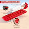 Miniatyrbillede 1 af 5: 2 styks trækhjælpssandplader off-road dækstige til sand/mudder/sne 107 x 31 x 7 cm rød