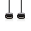 Pikkukuva 2 / 3: USB kaapeli | USB 3.2 Gen 1 | USB-C™ Uros | USB-C™ Uros | 60 W | 4K@60Hz | 5 Gbps | Niklattu | 1.00 m | Pyöreä | PVC | Musta | Laatikko