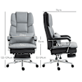 Miniatyrbillede 4 af 10: Kontorstol med vippefunktion, bæreevne 180 kg, ergonomisk, 160° vippelig ryglæn, imiteret læder, 63W x 71D x 123-129H cm, lysegrå