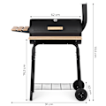 Miniatyrbillede 9 af 9: Stor havegrill med termometer, skorsten, 3 hylder, hjul, MultiGarden