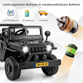 Miniatyrbillede 1 af 5: Børnebil med 12 V batteri elbil med fjernbetjening 3 hastigheder sort 102,5 x 64 x 59,5 cm