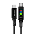 Miniatyrbillede 1 af 7: USB-C - USB-C kabel 100W med display 1,2m sort