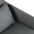 Pikkukuva 10 / 10: Vuodesohva 70X76X77Cm Vuodesohva, Yhden Hengen Sohva Pestävällä Päällyksellä, 2 Sivutaskua, Tyynyt, Metallia, Harmaa