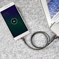 Pikkukuva 9 / 9: Kestävä joustava kaapeli USB microUSB QC3.0 2.4A 1M musta ja punainen