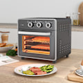 Miniatyrbillede 3 af 10: Miniovn med cirkulationsluft 20L miniovn med bageplade, grillrist og krummebakke, 90°C-230°C varmluftfriture med 5 tilstande, stegekurv, 60 min. timer