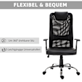 Miniatyrbillede 8 af 10: Kontorstol Ergonomisk Drejestol, Højdejusterbar, Pu-Læder, Sort, 66X73X108-118 Cm