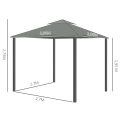 Pikkukuva 4 / 9: Aurinkoinen Puutarhapaviljonki Paviljonki 2,96 X 2,96 M Puutarhateltta Kaksinkertaisella Katolla Juhlateltta 4 X Sivupaneeleilla Hyttysverkko Alumiini