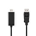 Miniatyrbillede 1 af 3: Displayport kabel | DisplayPort Han | HDMI™ Stik | 1080p | Nikkelplateret | 1.00 m | Runde | PVC | Sort | Label