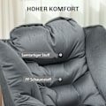 Miniatyrbillede 5 af 10: Lænestol Stue Lounge Stol Polstret Afslapningsstol med Sidelomme Stålben Polstret Stol med Velvet Look Enkeltstol til Soveværelse Grå