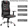 Miniatyrbillede 7 af 10: Kontorstol Ergonomisk Drejestol, Højdejusterbar, Pu-Læder, Sort, 66X73X108-118 Cm