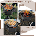 Pikkukuva 1 / 5: suuri hiiligrilli 360° pyörivällä grillillä 2 in 1 tulikulho 77 x 74 x 38 cm