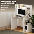 Miniatyrbillede 5 af 10: Skrivebord 113 x 45 cm Computer Skrivebord Kontorbord med åbne hylder CPU Stand Stålramme til hjemmekontor Soveværelse Eg |