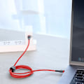 Pikkukuva 9 / 9: Kestävä joustava kaapeli USB-C PD PD 2.0 60W 20V 3A QC3.0 1M musta-punainen