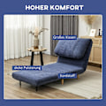 Miniatyrbillede 7 af 10: 2-i-1 sovesofa, stoleseng, justerbar foldemadras, gæsteseng i fløjlsbukslook, til soveværelse, stue, blå, 82 x 89 x 83 cm Aosom