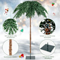 Miniatyrbillede 3 af 5: Kunstig tropisk julepalme med 250 varmhvide LED-lys & 813 grenspidser 180 cm