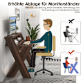 Miniatyrbillede 4 af 5: X-formet computerskrivebord med skuffe & monitor stiger skrivebord valnød