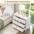 Miniatyrbillede 4 af 5: Trækommode med 3 skuffer og metalgreb, moderne skænkskuffeskab