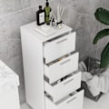 Miniatyrbillede 9 af 10: Smalt badeværelsesskab, toiletskab med justerbar hylde, 3 skuffer, badeværelsesskab til små rum badeværelse, stue 30 x 30 x 93 cm hvid |