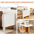 Miniatyrbillede 5 af 10: Klapbord Spisebord Mobilt Skrivebord Med Klapbord Sidebord Med Hjul Spisebord Til Køkken Hvid