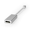 Miniatyrbild 5 av 6: Mini Displayport-kabel | DisplayPort 1.2 | Mini DisplayPort Hane | DisplayPort Hona | 21.6 Gbps | Guldplaterad | 0.20 m | Rund | Flätad | Silver | Kar