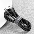 Miniatyrbild 6 av 9: Slitstark nylonkabel USB microUSB-kabel 2A 3M svart och grå
