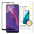 Miniatyrbild 1 av 9: Slitstarkt 9H härdat glas för hela TCL 306-skärmen med Case Friendly ram, svart